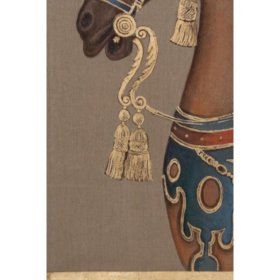 Image 1 of Vintage gemalt Leinwand in Leinen Darstellung eines Pferdes