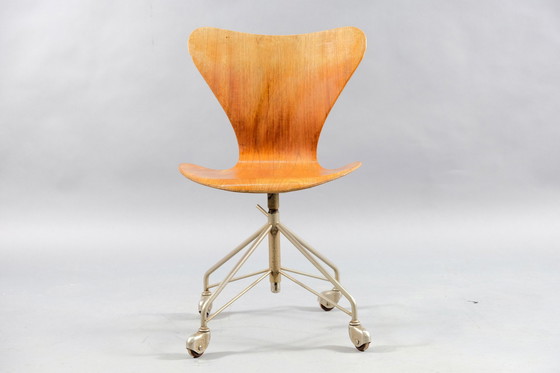 Image 1 of Fritz Hansen Teak Bürostuhl Arne Jacobsen