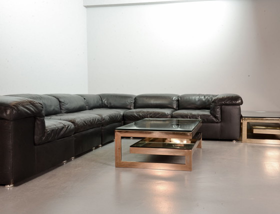 Image 1 of Belgo-Chrom Architectural G-Table 23 Karat vergoldet mit Glasplatte