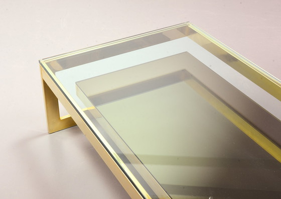 Image 1 of Belgo-Chrom Architectural G-Table 23 Karat vergoldet mit Glasplatte