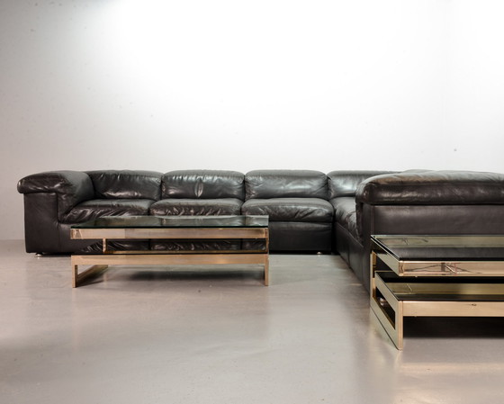 Image 1 of Belgo-Chrom Architectural G-Table 23 Karat vergoldet mit Glasplatte