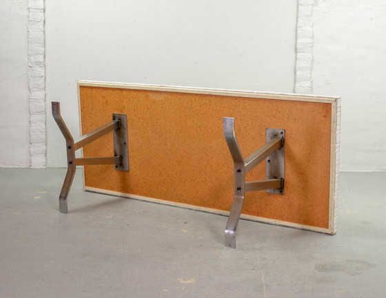 Image 1 of Couchtisch mit Keramikfliesen auf Chromsockel im Stil von Denisco, Belgien, 1960er Jahre