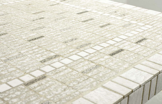 Image 1 of Couchtisch mit Keramikfliesen auf Chromsockel im Stil von Denisco, Belgien, 1960er Jahre