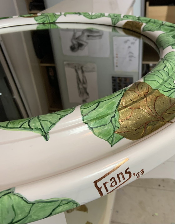 Image 1 of Handbemalter Spiegel Les Feuilles