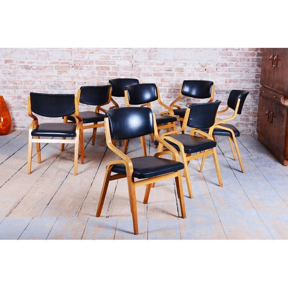 Image 1 of Satz von 8 Stühlen aus der Mitte des Jahrhunderts von Ludvik Volak, Tschechische 1960er Jahre