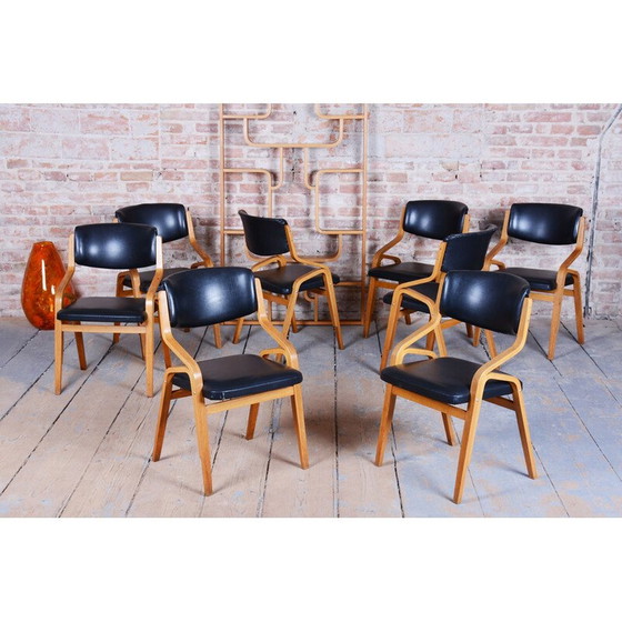 Image 1 of Satz von 8 Stühlen aus der Mitte des Jahrhunderts von Ludvik Volak, Tschechische 1960er Jahre