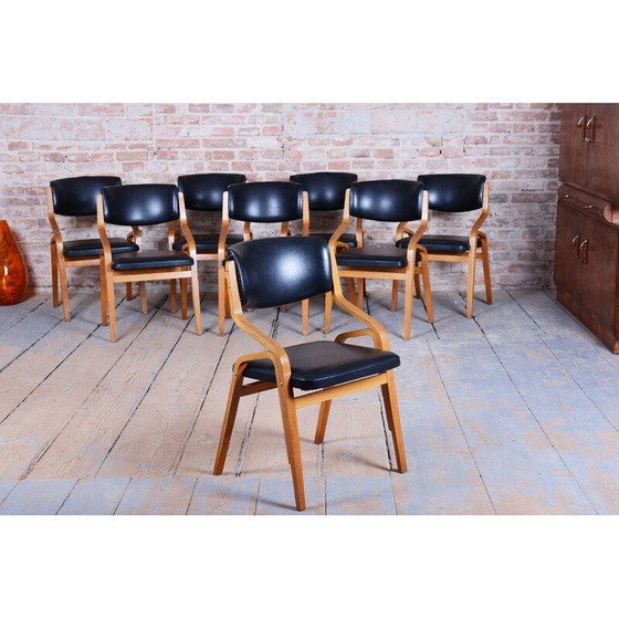 Image 1 of Satz von 8 Stühlen aus der Mitte des Jahrhunderts von Ludvik Volak, Tschechische 1960er Jahre