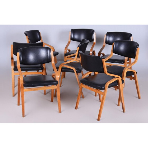 Image 1 of Satz von 8 Stühlen aus der Mitte des Jahrhunderts von Ludvik Volak, Tschechische 1960er Jahre