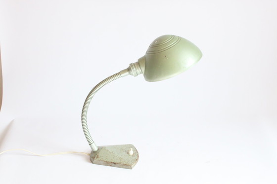 Image 1 of Erpé Flexible Metall-Schwanenhals-Schreibtischlampe, Belgien 1930S