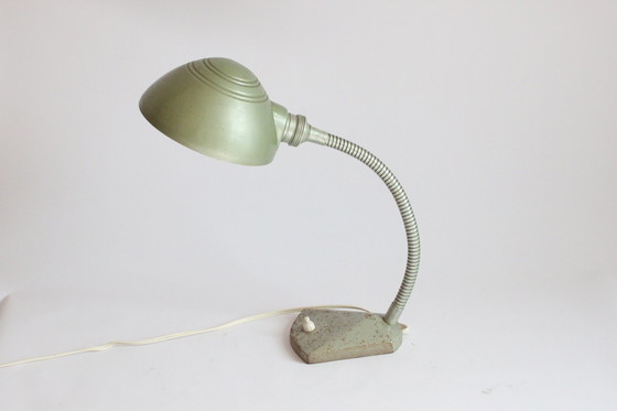 Image 1 of Erpé Flexible Metall-Schwanenhals-Schreibtischlampe, Belgien 1930S