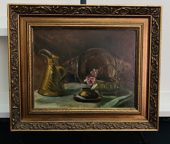 Image 1 of J.H. Sorrel: "Krug, Weinschüssel und Zigarettenglas. Hand signiert und in gutem Zustand.