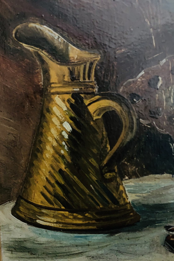 Image 1 of J.H. Sorrel: "Krug, Weinschüssel und Zigarettenglas. Hand signiert und in gutem Zustand.