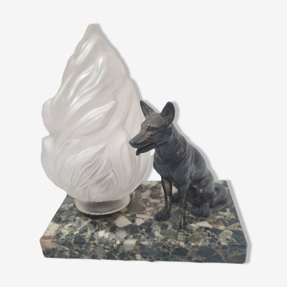 Image 1 of Art Deco Lampe Marmor Hund