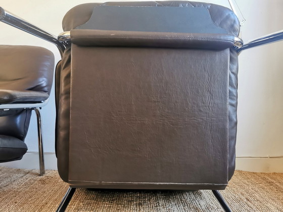 Image 1 of 2X De Sede 'Känguru' Sessel Mit 1 Fusshocker Von Hans Eichenberger