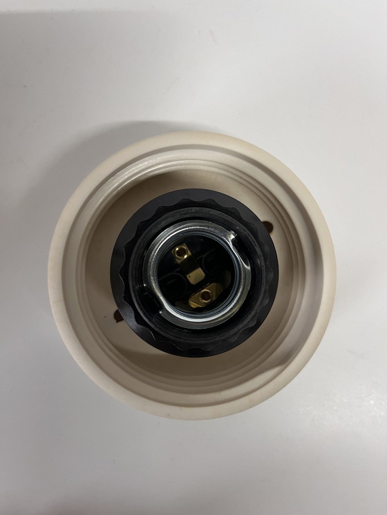 Image 1 of 2X Mid Century Deckenleuchte Farbe Gold / Bernstein mit Bakelit Niko Fittings