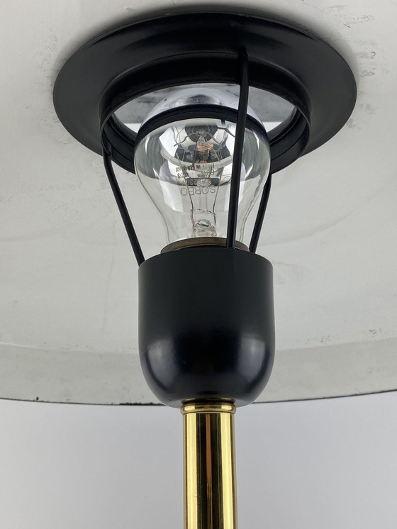 Image 1 of Seltene schwarz-goldene Tischleuchte Ufo von Louis Kalff für Philips