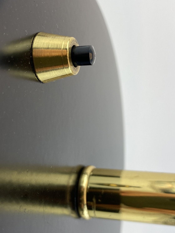 Image 1 of Seltene schwarz-goldene Tischleuchte Ufo von Louis Kalff für Philips