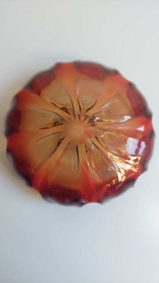 Image 1 of Große rote Korallenschale aus Murano