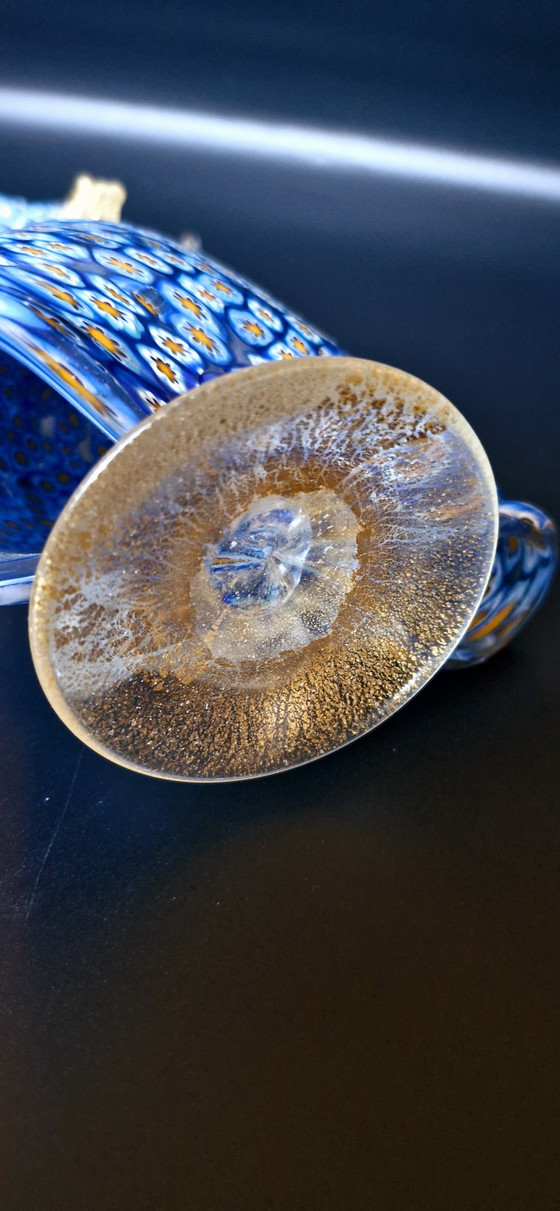 Image 1 of Muranoglas Paar Tänzer Skulpturen Milefiori mit Goldblättern