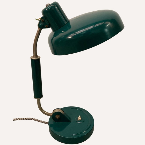 Image 1 of Österreichische Bauhaus-Schreibtischlampe in Türkis von Christian Dell für Koranda, 1930er Jahre