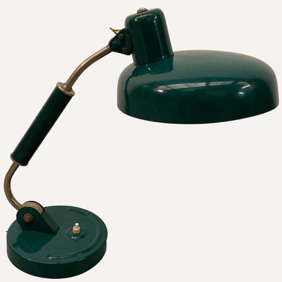 Image 1 of Österreichische Bauhaus-Schreibtischlampe in Türkis von Christian Dell für Koranda, 1930er Jahre