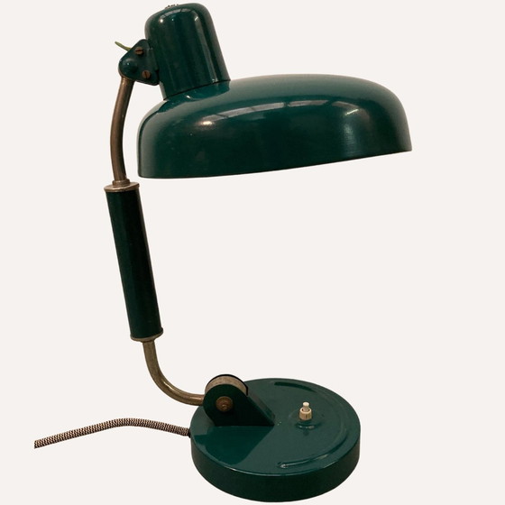 Image 1 of Österreichische Bauhaus-Schreibtischlampe in Türkis von Christian Dell für Koranda, 1930er Jahre
