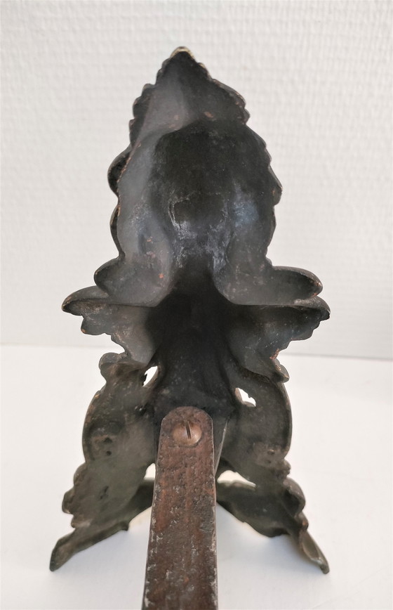 Image 1 of Paar Raupen Kariatiden Bronze Patina Schwarz