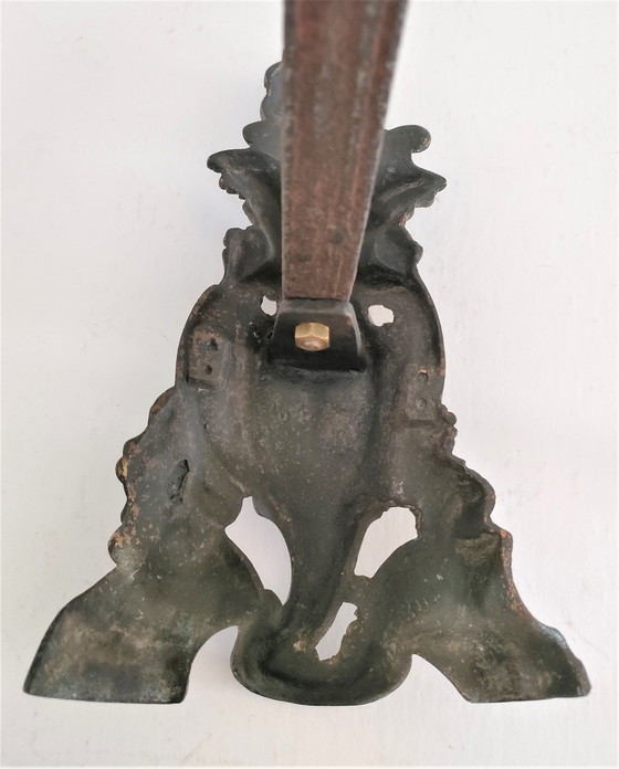 Image 1 of Paar Raupen Kariatiden Bronze Patina Schwarz