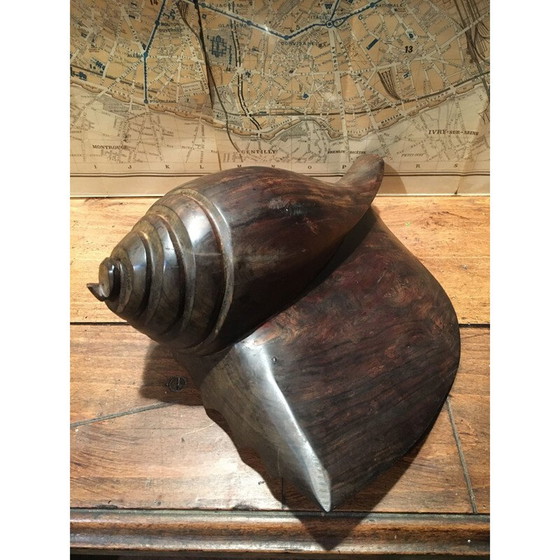 Image 1 of Vintage-Muschel aus geschnitztem Holz