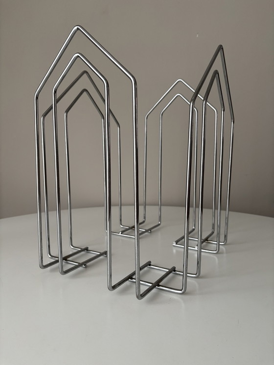 Image 1 of Willi Glaeser Vinylhalter, Schallplattenständer/Magazinablage 1980er Jahre