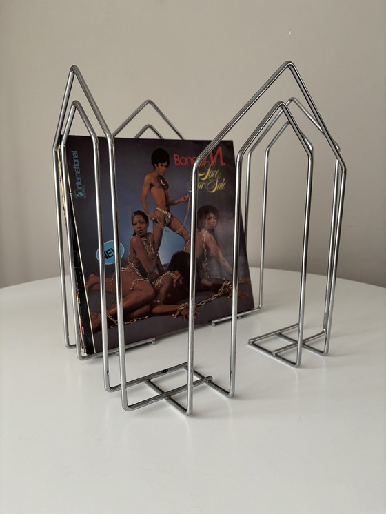 Image 1 of Willi Glaeser Vinylhalter, Schallplattenständer/Magazinablage 1980er Jahre