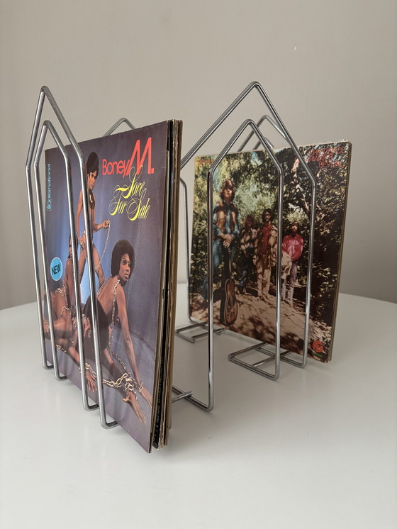 Image 1 of Willi Glaeser Vinylhalter, Schallplattenständer/Magazinablage 1980er Jahre