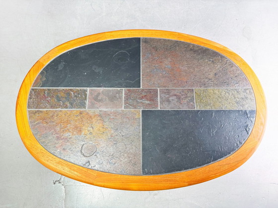 Image 1 of Original Tue Poulsen Mid Century Couchtisch Haslev Teak Keramik