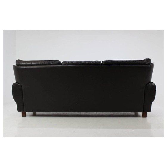 Image 1 of Mid-Century 3-Sitzer-Sofa aus braunem Leder - 1960er Jahre