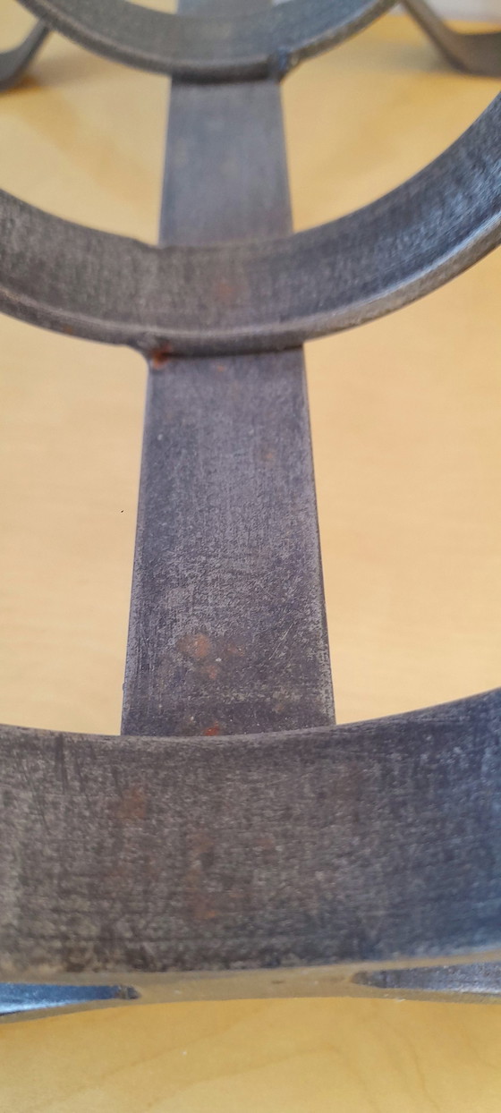 Image 1 of Brutalistischer Zeitschriftenhalter Aus Stahl Dlg J.Adnet ,1950.