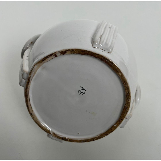 Image 1 of Vintage Keramikvase mit weißer Glasur, 1970