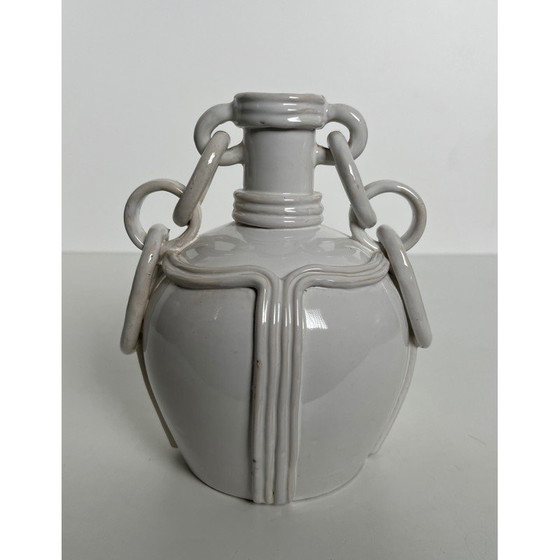 Image 1 of Vintage Keramikvase mit weißer Glasur, 1970