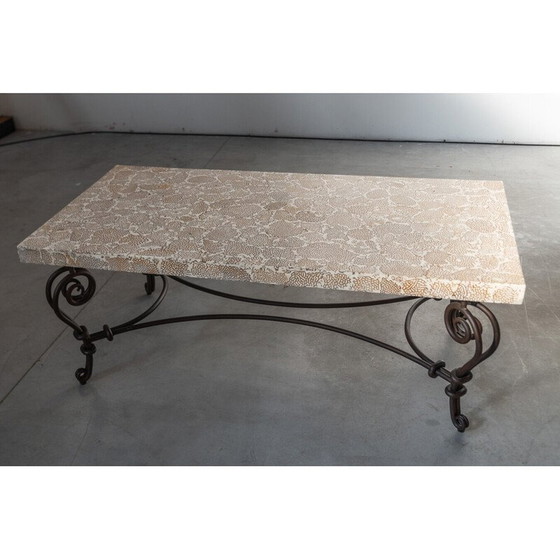 Image 1 of Vintage Elite Couchtisch mit Termiten und Harzplatte, 1990er Jahre