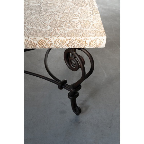 Image 1 of Vintage Elite Couchtisch mit Termiten und Harzplatte, 1990er Jahre