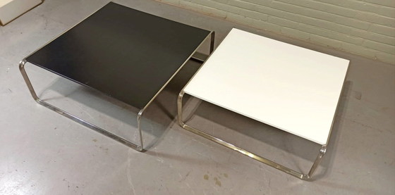 Image 1 of Bauhaus Style Nesting Tables Couchtische, Schwarz und Weiß