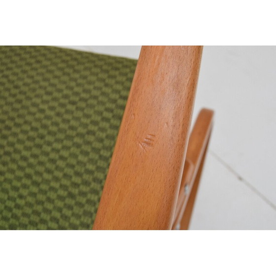 Image 1 of Vintage-Schaukelstuhl aus Stoff und Holz von Ton, Tschechoslowakei 1970er Jahre