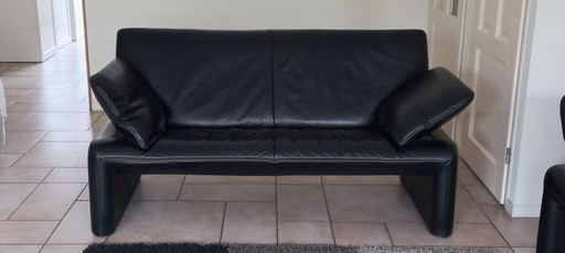 Jori Linea Sofa 2-Sitzer und 2,5-Sitzer - Schwarzes Leder