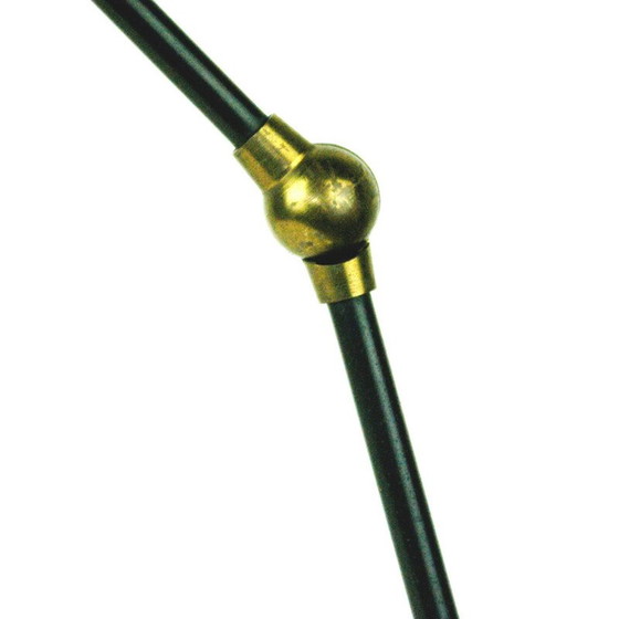 Image 1 of Schwarze italienische Schreibtischlampe aus Messing von Stilnovo, 1950