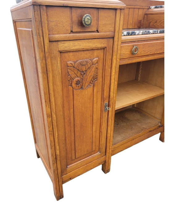 Image 1 of Art Deco 3-teiliges Sideboard Mit Spiegel