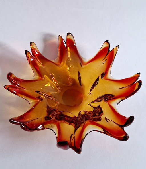 Vintage Glasschale Handgezogenes Glas