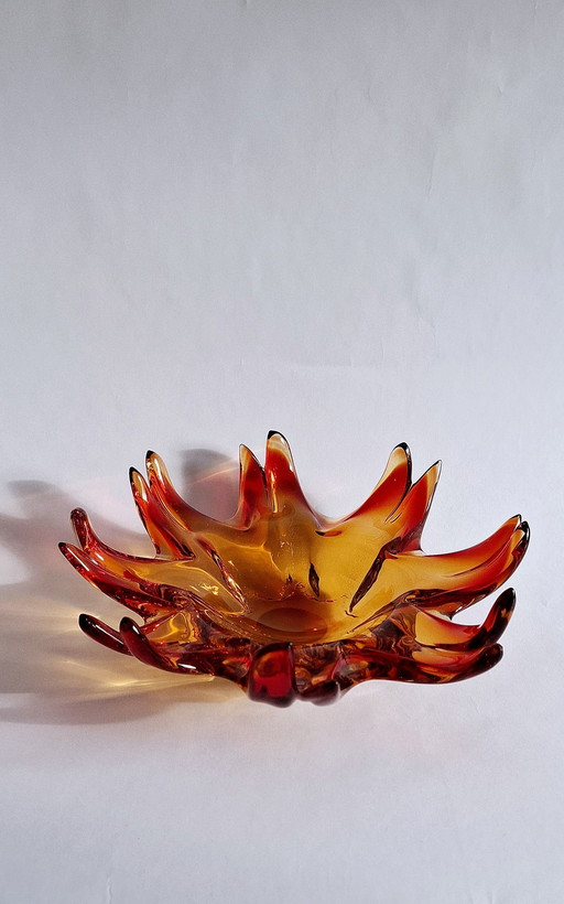 Vintage Glasschale Handgezogenes Glas