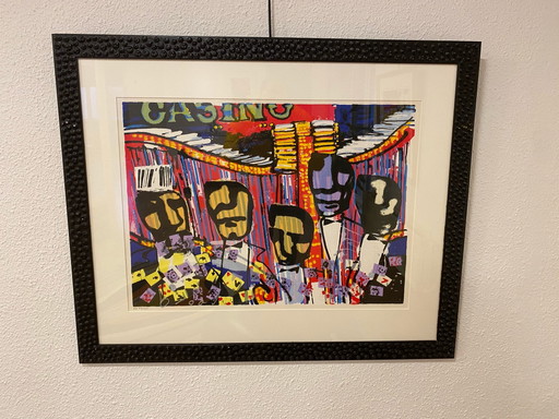 Siebdruck von Herman Brood Cassino – lithos zeefdrukken, Paper, Abstract