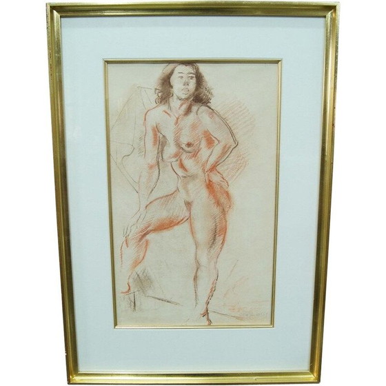 Image 1 of Vintage Gemälde weiblicher Akt von Jules Schyl, Schweden 1953