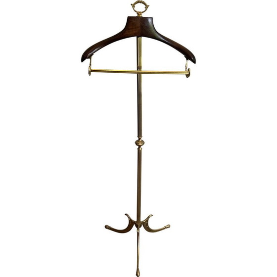 Image 1 of Vintage-Diener aus Messing und Holz, Frankreich 1940