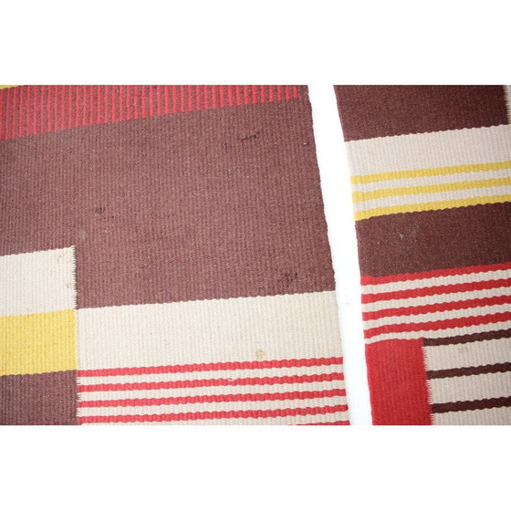 Image 1 of Satz von 3 geometrischen Wollteppichen von Antonín Kybal, Tschechoslowakei 1940